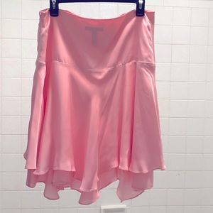 NWOT Lauren Ralph Lauren blush pink layered silk skirt sz 6
